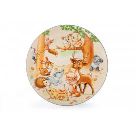 Talíř dětský porcelán 21cm mělký  LESNÍ ZVÍŘÁTKA