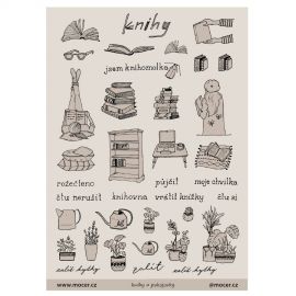 Samolepky - Knihy a pokojovky