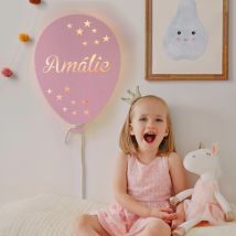 Svítící balónek se jménem pro děti Růžová barva