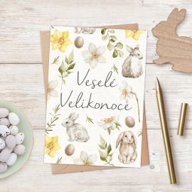 Velikonoční přání s obálkou - Veselé Velikonoce