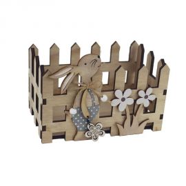 Dekorační box s plotem a zajíčkem