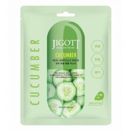 Jigott Cucumber Real Ampoule Mask Zklidňující pleťová maska, 27ml