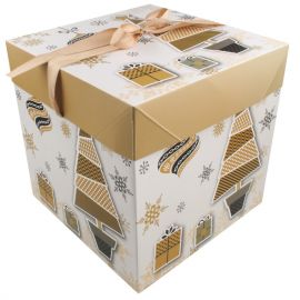 Dárková krabička s mašlí L 21,5x21,5x21,5 cm