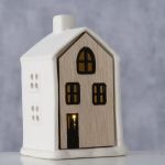 LED domeček - keramika, dřevo