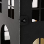 Kovová lucerna, černý domeček - 2 velikosti