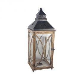 XL dřevěná lucerna - 32 cm x 86,5 cm