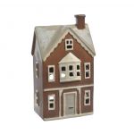Keramický svícen - domek - hnědý, 24 cm - kolekce Alborg