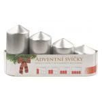 Adventní svíce stříbrné - 4 kusy