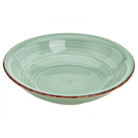 Zelený polévkový talíř, 21x4x21cm