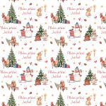 Balicí papír Vánoční zvířátka - Plním přání. Ježíšek - Set 3 XXL archu