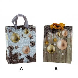 Vánoční dárková taška - motiv s baňkami