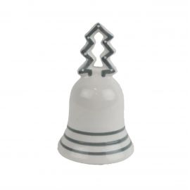 Keramický zvoneček - 10 cm, šedý