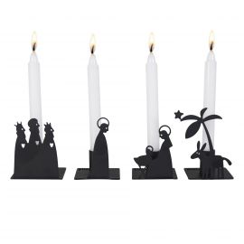 Set kovových adventních svícnů - 18x6,5 cm