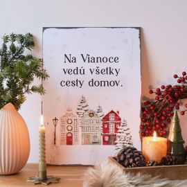 Vánoční cedule - Cesty domů s domečky - Slovenská verze