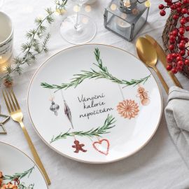 Porcelánový talíř - Vánoční kalorie nepočítám (kolekce Kouzlo Vánoc)