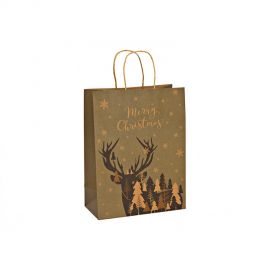 Vánoční papírová taška - jelen, 25x33x12cm