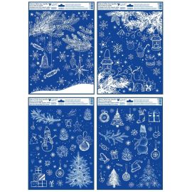 Okenní fólie vánoční s glitrem 30 x 42 cm