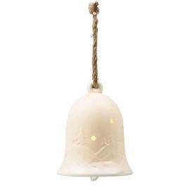 Porcelánový LED zvoneček na zavěšení - 9,8x8 cm