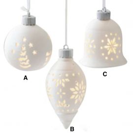 Keramická LED ozdoba - 3 druhy, 9x14 cm