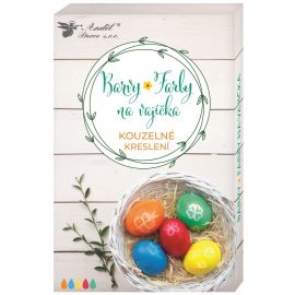 Barvy na vajíčka gelové Kouzelné kreslení, 5 ks, rukavice, fix, tekutina
