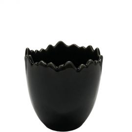 Keramický květináč Felix - černý, 8x7,5 cm