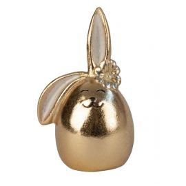 Velikonoční dekorace - zajíček, zlatý - 14 cm