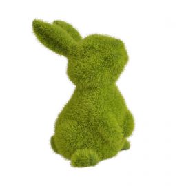 Flokovaný zajíček 13 cm - zelená