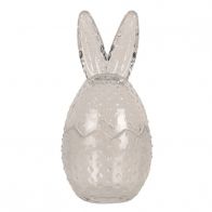 Skleněná nádoba s víčkem - králíček, 8X17 CM