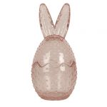 Skleněná nádoba s víčkem - králíček, 8X17 CM - růžová