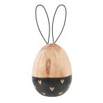 Dřevěná dekorativní figurka - vajíčko, 6X14 CM, černé