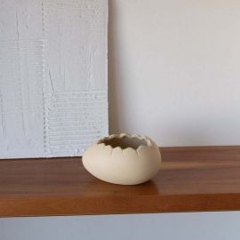 Keramická miska - skořápka, 10x10x8 cm, béžová