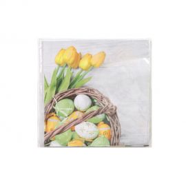 Papírové ubrousky - žluté tulipány, 20 ks