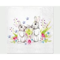 Velikonoční papírové ubrousky - králíčci, 20 ks