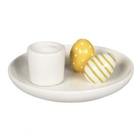 Velikonoční svícen na čajovou svíčku s vajíčky - 2,5x9 cm