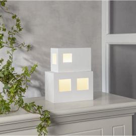 LED dekorace - moderní domeček, bílý