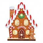 Vánoční LED domeček - perníková chaloupka, 14x17x4cm