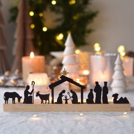Adventní svícen - Betlém - kov, dřevo