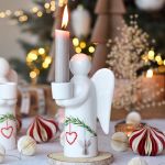 Porcelánový anděl na svíčku - kolekce Kouzlo Vánoc