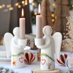 Porcelánový anděl na svíčku - kolekce Kouzlo Vánoc