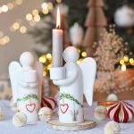 Porcelánový anděl na svíčku - kolekce Kouzlo Vánoc