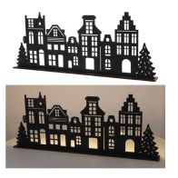 LED vesnička - černá, 57cm