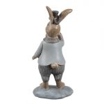 Dekorativní figurka králíka s kloboukem 13 cm