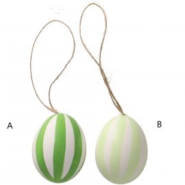 Vajíčko s pruhy - zelené, 8 cm - 2 druhy