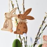 Velikonoční zajíček na zavěšení - textil, 3 druhy