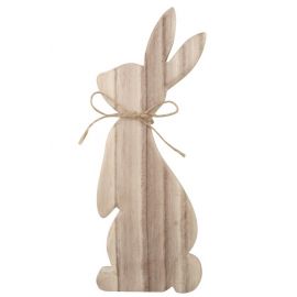 Zajíc dřevěný s mašlí na postavení 9 x 25 x 2 cm