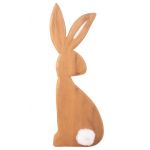 Zajíc dřevěný s ocáskem na postavení 9 x 25 x 2 cm