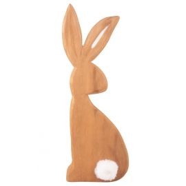 Zajíc dřevěný s ocáskem na postavení 9 x 25 x 2 cm
