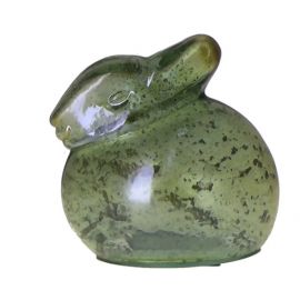 Skleněný zajíc Seelze, délka 13 cm, šířka 9 cm, výška 13 cm, zelený