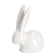 Keramický zajíček Tonja, délka 10 cm, šířka 6,5 cm, výška 13 cm, bílý