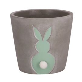 Betonový květináč se zajíčkem Kunic, průměr 13,4 cm, výška 12,5 cm
